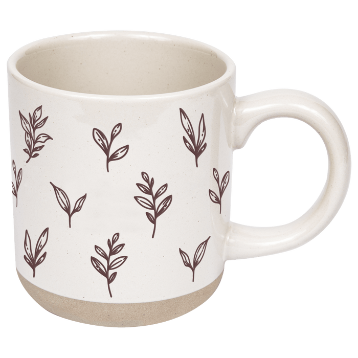 Brown Leaves 14oz. Stoneware Coffee Mug | Sweet Water Decor