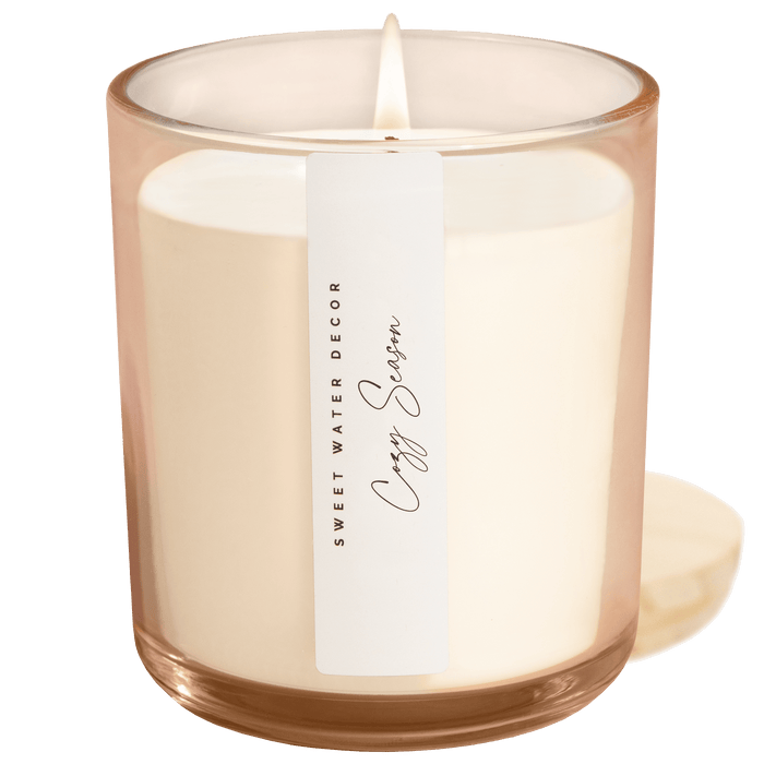 Cozy Season Soy Candle - Tinted Glass Jar - 12 oz | Sweet Water Decor