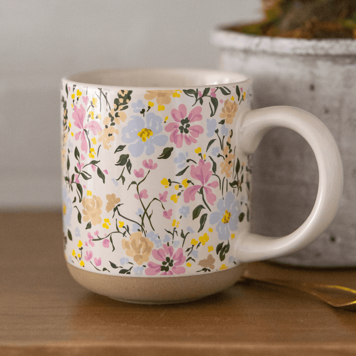 Floral 14oz. Stoneware Coffee Mug | Sweet Water Decor