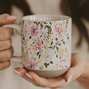 Floral 14oz. Stoneware Coffee Mug | Sweet Water Decor