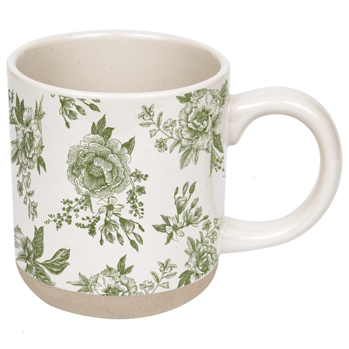Green Delft 14oz Stoneware Coffee Mug | Sweet Water Decor