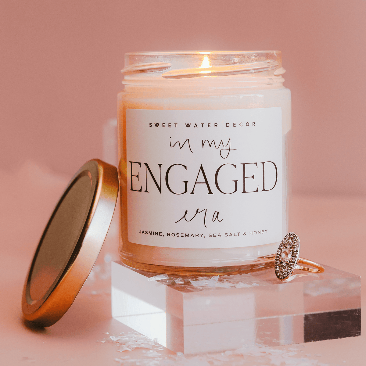 In My Engaged Era Soy Candle - Clear Jar - 9 oz (Wildflowers and Salt) | Sweet Water Decor