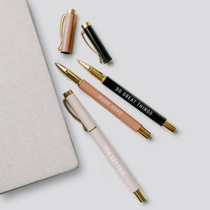 Motivational Metal Pen Set | Sweet Water Decor