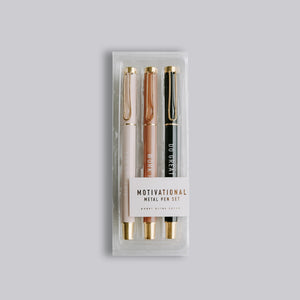 Motivational Metal Pen Set | Sweet Water Decor