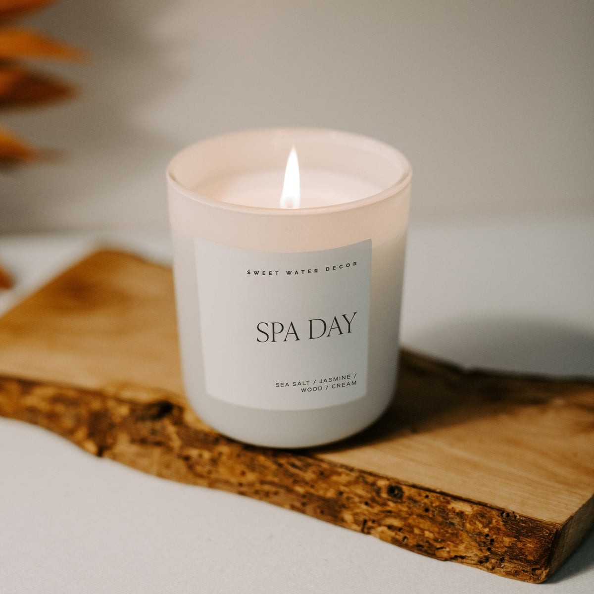 Spa Day Soy Candle - Tan Matte Jar - 15 oz | Sweet Water Decor