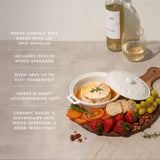 Ceramic Brie Baker & Acacia Wood Spreader Set