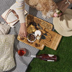 Four Piece Bamboo Cheese Board and Knife Set