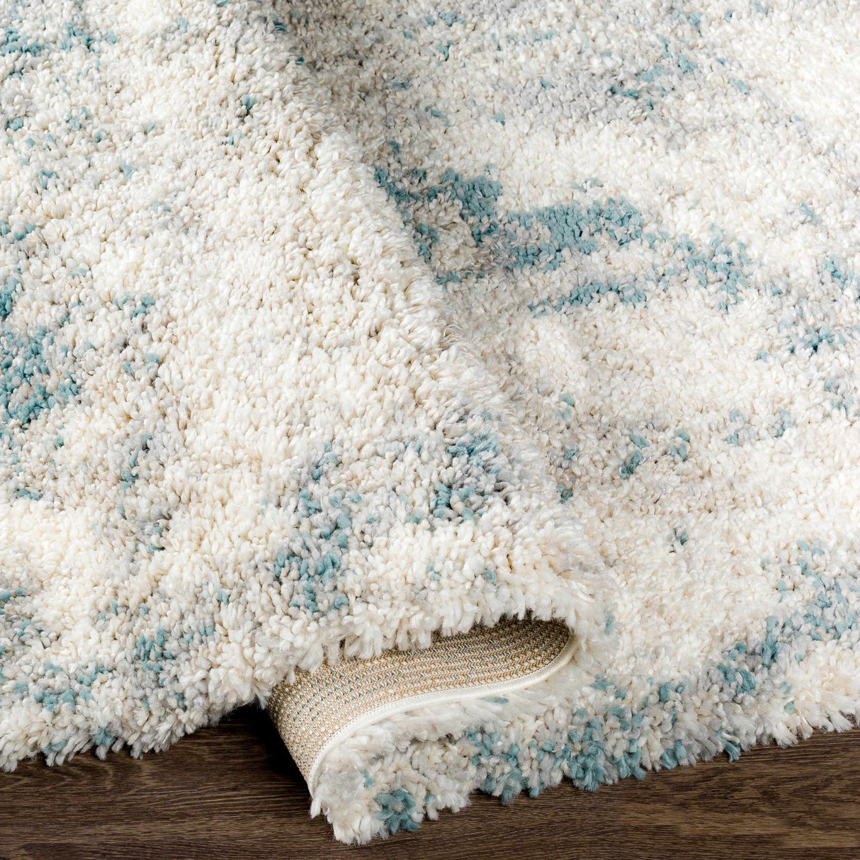 Tagas Abstract Gray Plush Rug