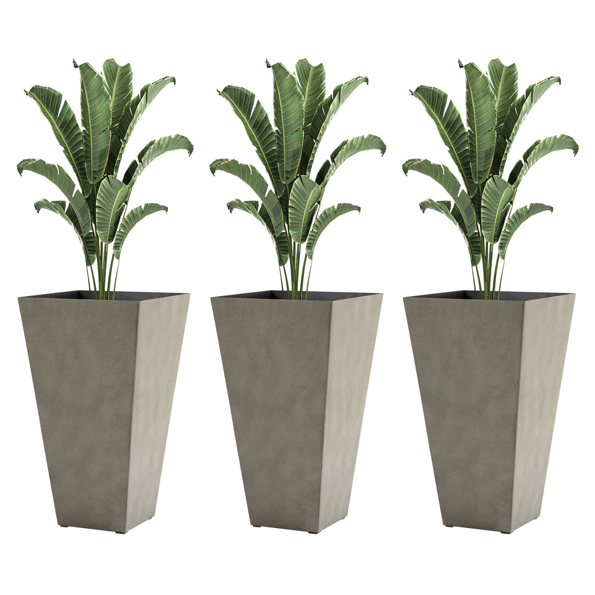 Tall Planters Set of 3 with Drainage Hole
