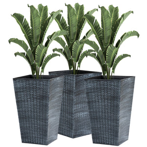 Tall Polypropylene Planter Set with Drainage