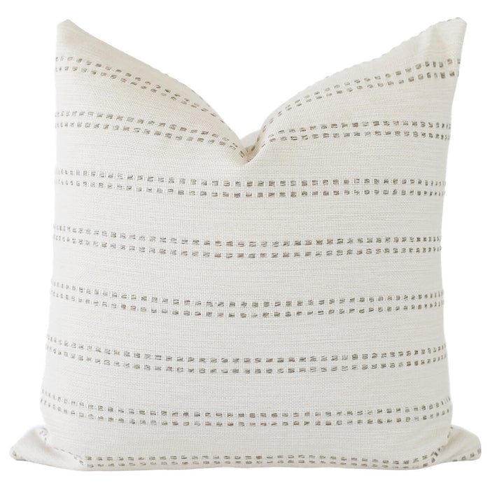 Laurel and Blush Tatum Stripe Grey Throw Pillow