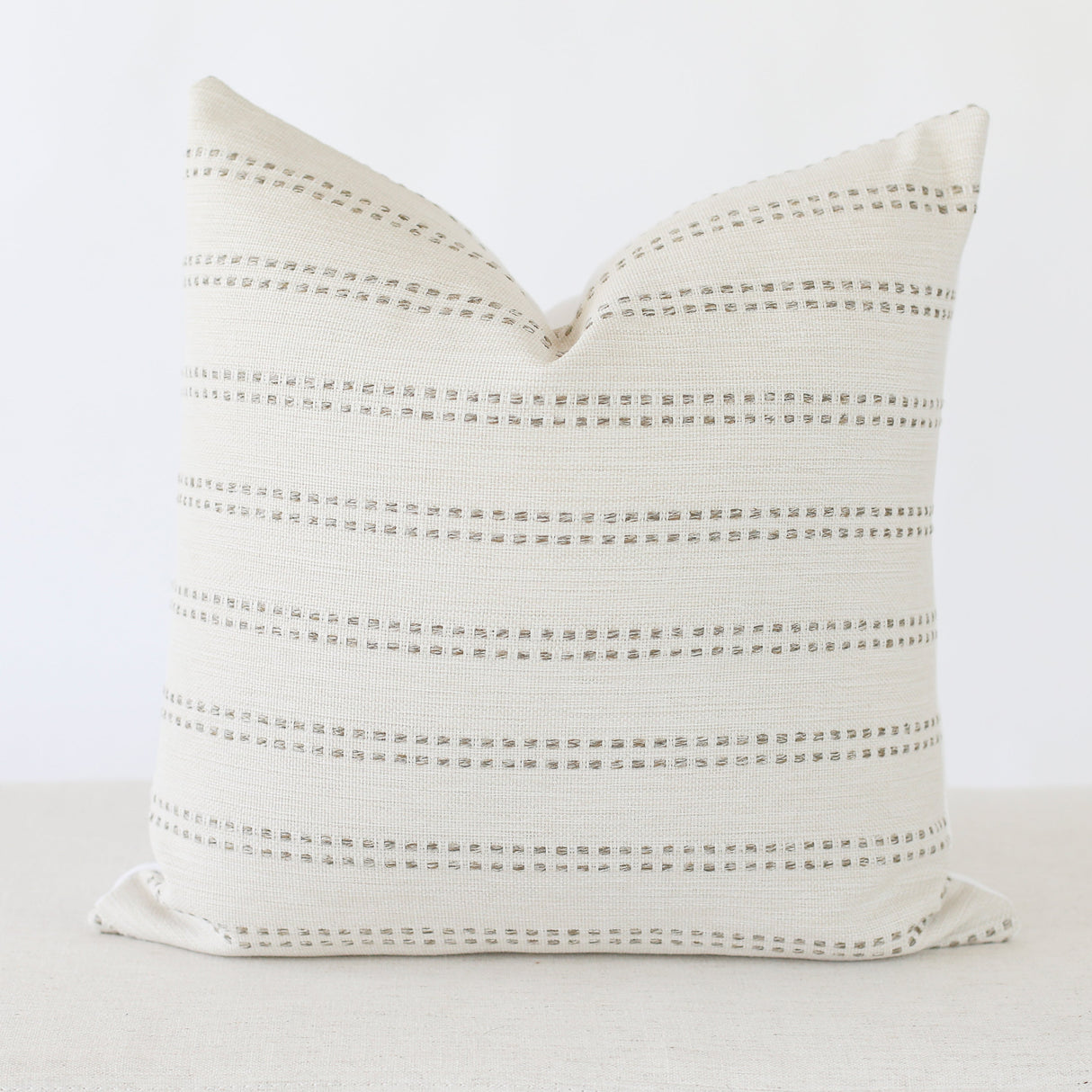 Tatum Stripe Grey Throw Pillow