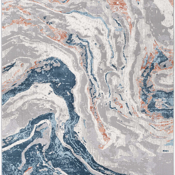 Tayport Blue Marble Rug - Clearance