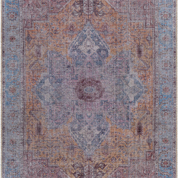 Otaki Purple & Brown Washable Area Rug - Clearance