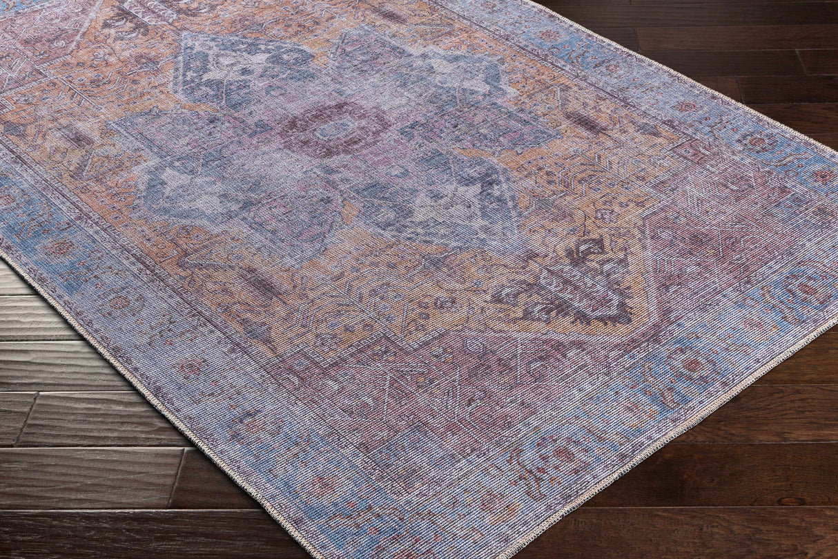 Otaki Purple & Brown Washable Area Rug - Clearance