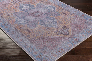 Otaki Purple & Brown Washable Area Rug - Clearance