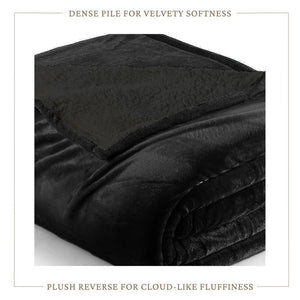 Velvet Plush Sherpa Bed Blanket by Great Bay Home