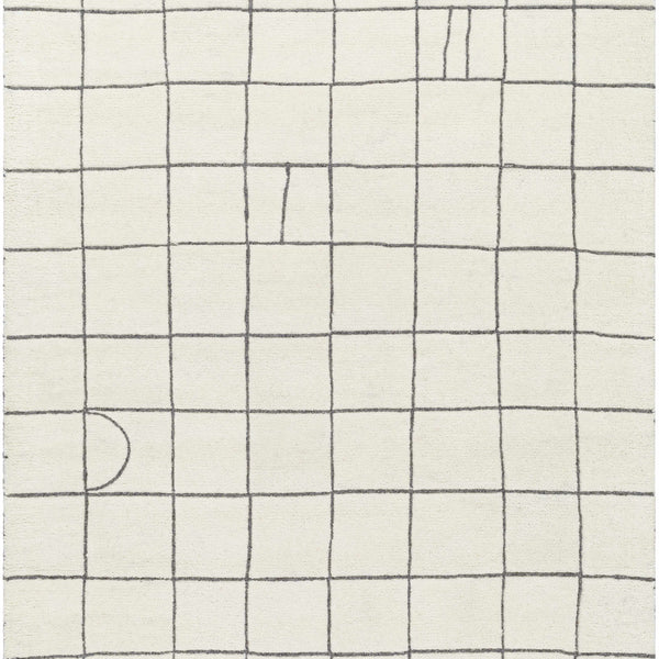 Tanya Pearl White Grid Wool Rug
