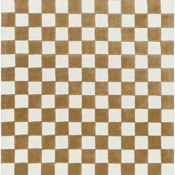Timin Camel Checkered Area Rug