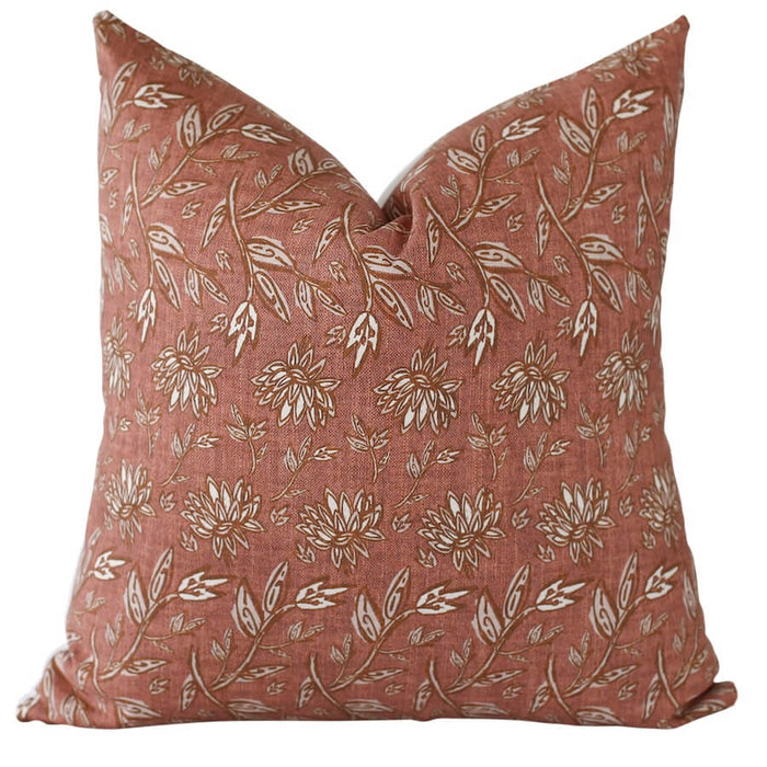 Laurel and Blush Terracotta Throw Pillow