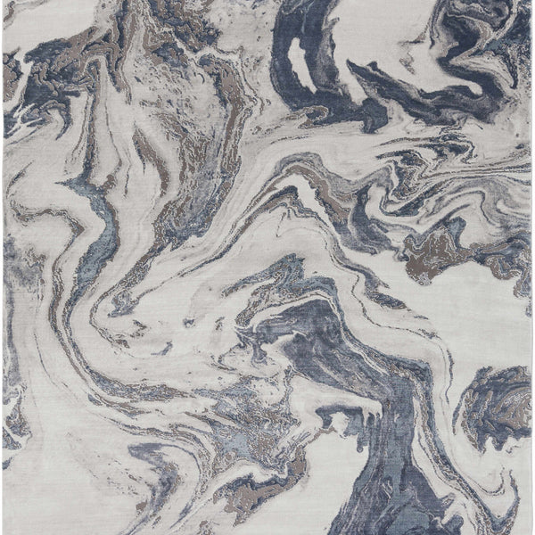 Moana Denim Blue Marble Area Rug