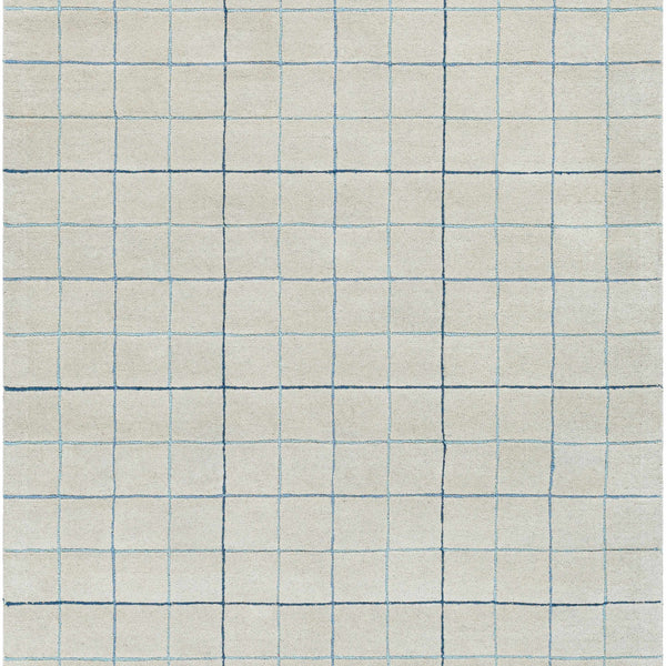 Toshi Beige Grid Wool Rug