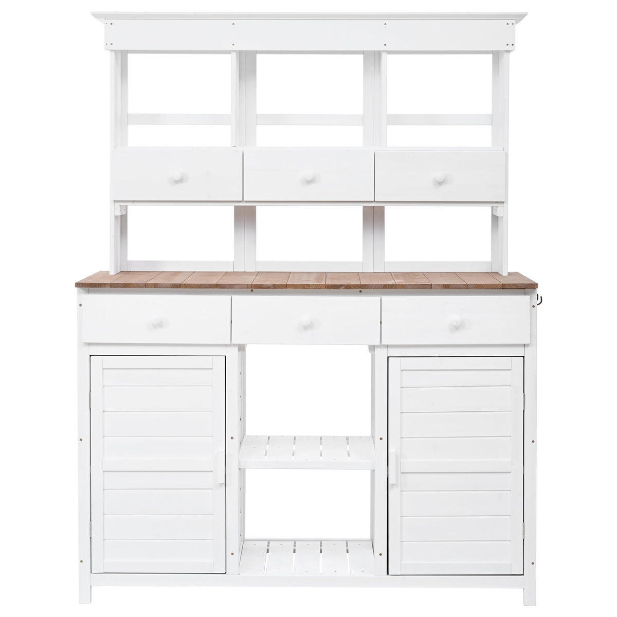 TOPMAX 65.7" Tall Garden Potting Bench Table with Hutch - view 8