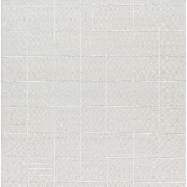Tieve Off White Checkered Area Rug