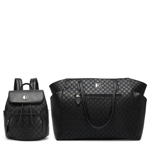 Compass 2 Piece Weekender & Backpack Set - Black | Travellty