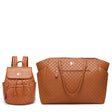 Compass 2 Piece Weekender & Backpack Set - White-Brown | Travellty