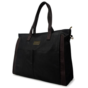 Rose Vegan Leather Weekender Tote Bag - Black | Travellty