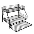Twin Over Full Modern Metal Bunk Bed with Trundle