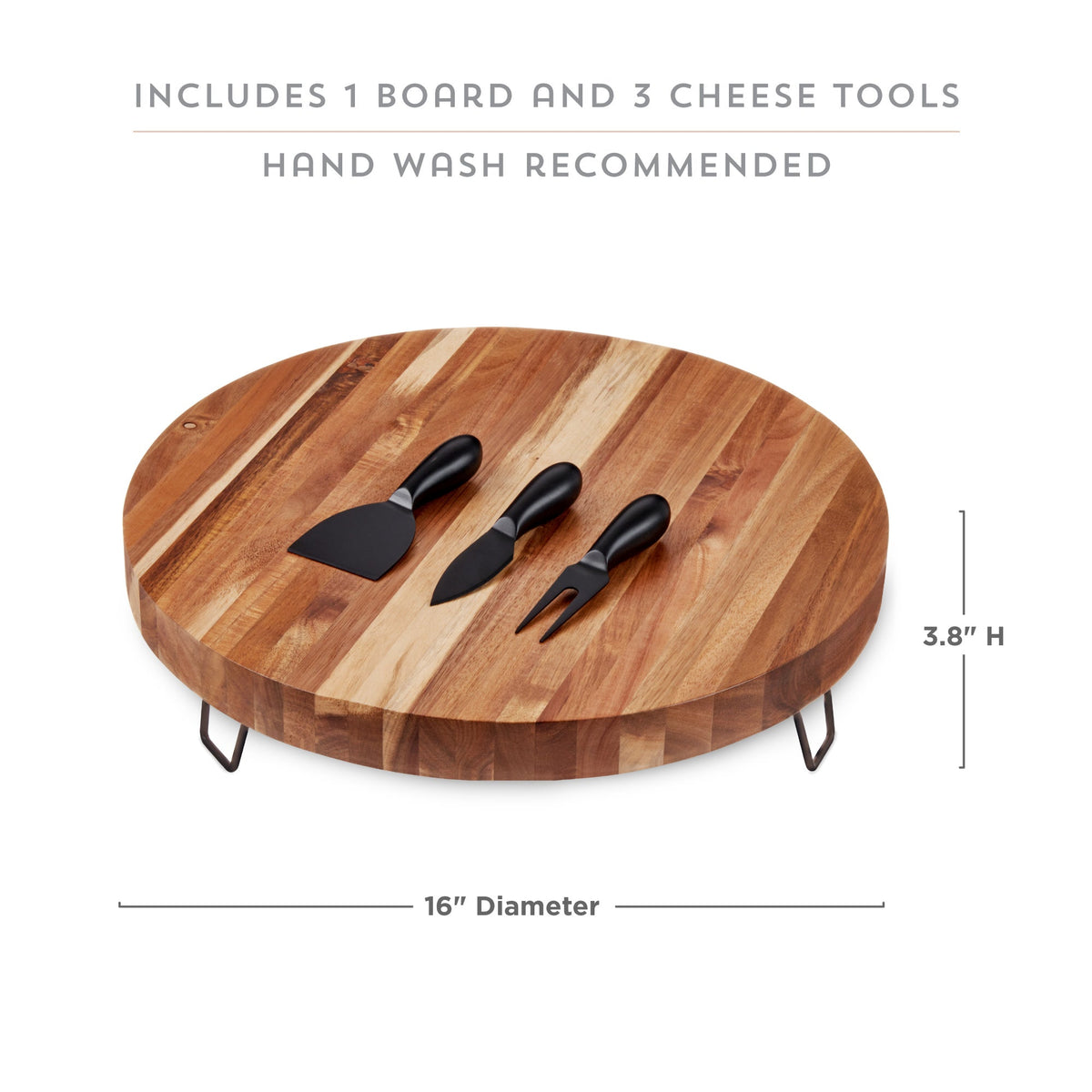 Twine Living Acacia Footed Cheese Board & Knife Set - view 6