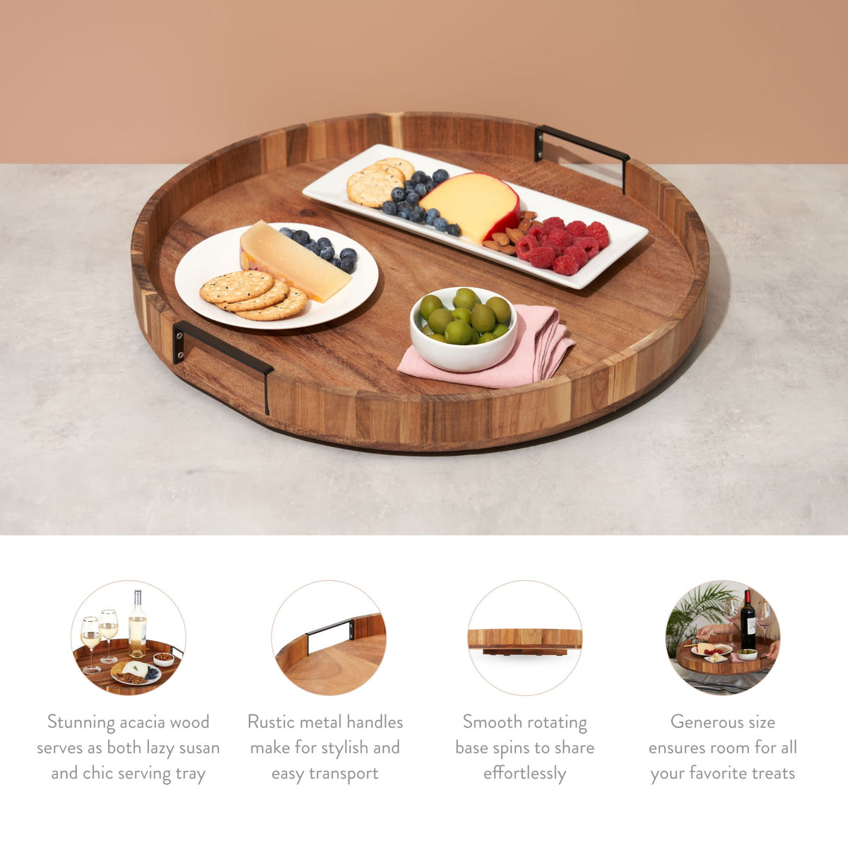 Twine Living Acacia Lazy Susan - view 5