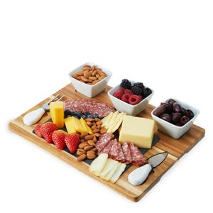 Twine Living Acacia & Slate Cheese Board Set with Ceramic Bowls - view 2