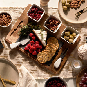Twine Living Acacia & Slate Cheese Board Set with Ceramic Bowls - view 4