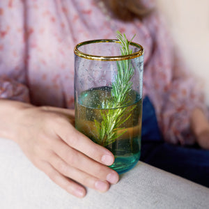 Aqua Bubble Glass Tumbler Set | Twine Living