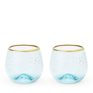 Twine Living Aqua Bubble Stemless Wine Glass Set - view 2