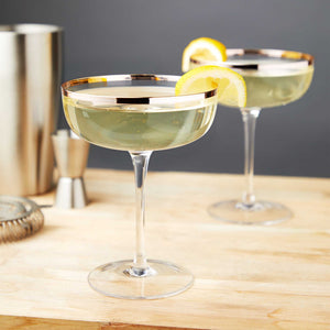 Twine Living Copper Rim Crystal Coupe Set