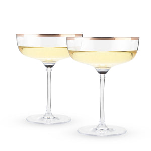 Twine Living Copper Rim Crystal Coupe Set - view 3