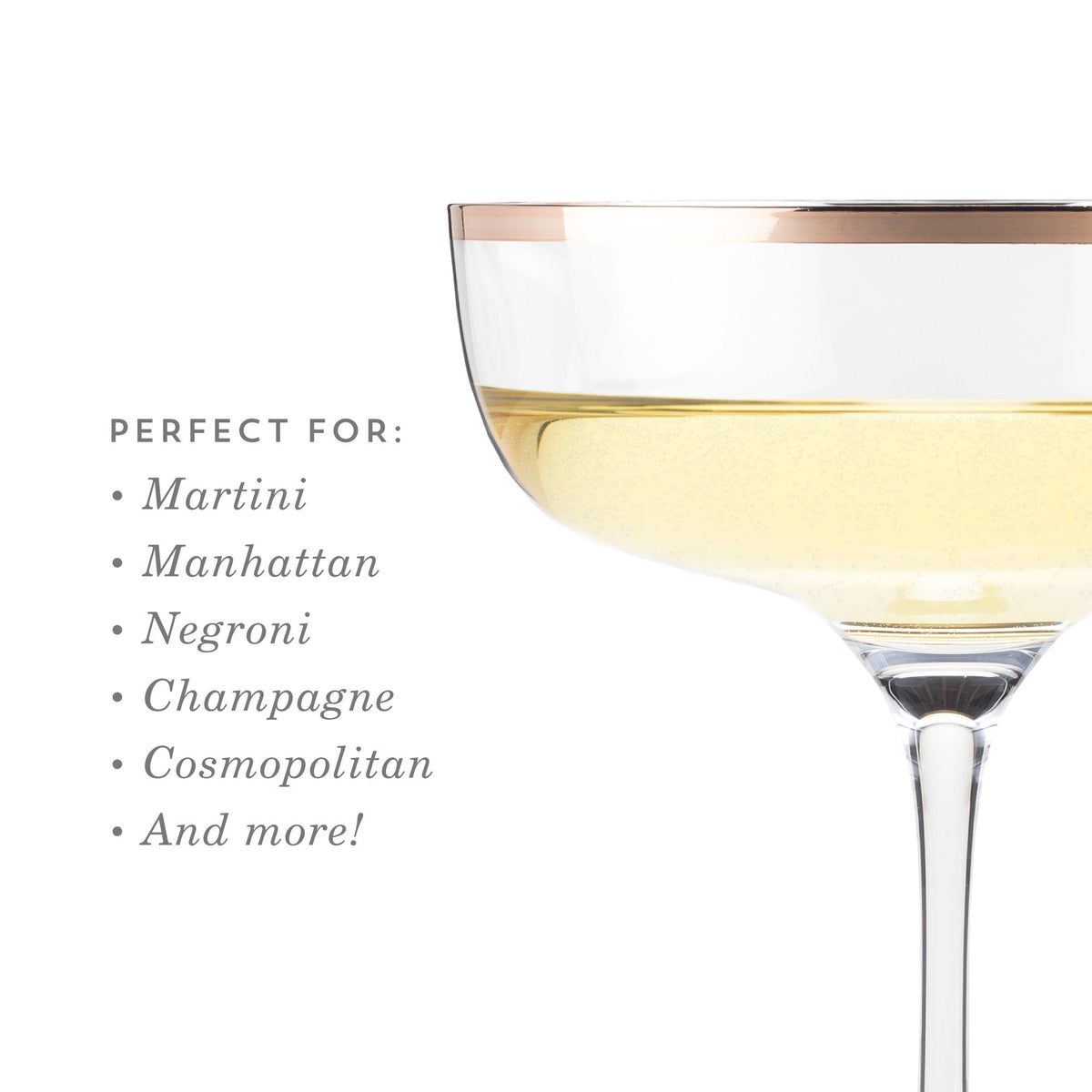 Twine Living Copper Rim Crystal Coupe Set - view 5