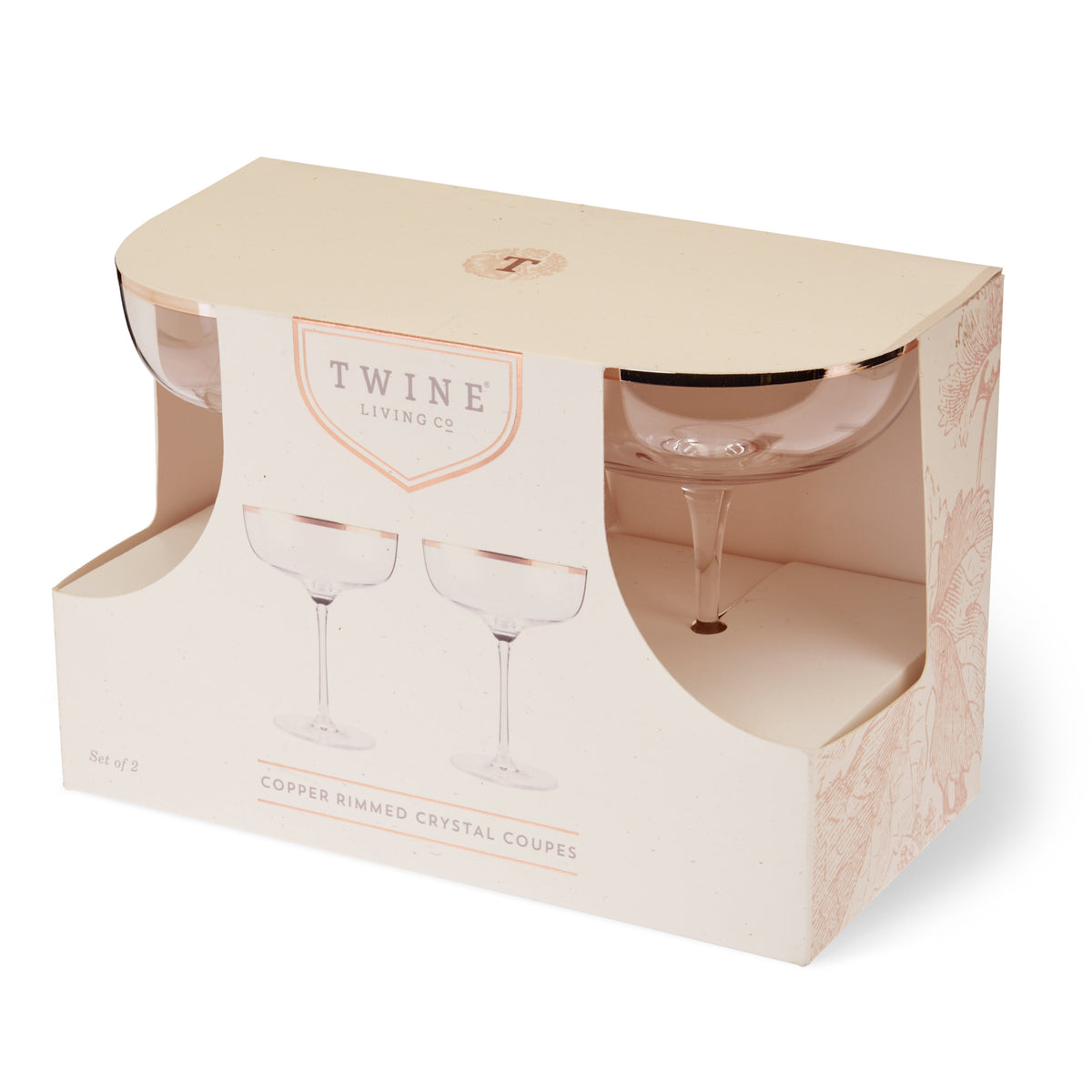 Twine Living Copper Rim Crystal Coupe Set - view 7