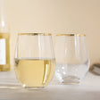 Twine Living Gilded Stemless Wine Glasses