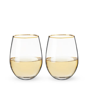 Twine Living Gilded Stemless Wine Glasses - view 3