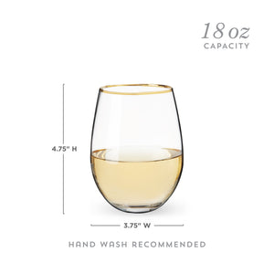 Twine Living Gilded Stemless Wine Glasses - view 6