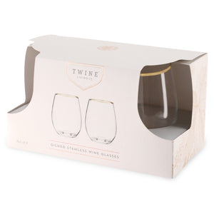 Twine Living Gilded Stemless Wine Glasses - view 7