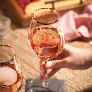Twine Living Gilded Stemmed Wine Glasses
