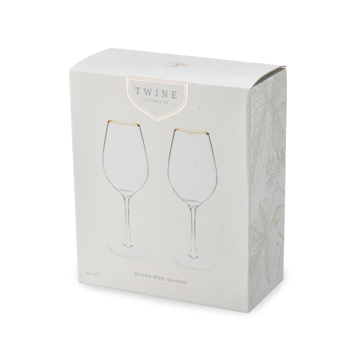 Twine Living Gilded Stemmed Wine Glasses - view 7