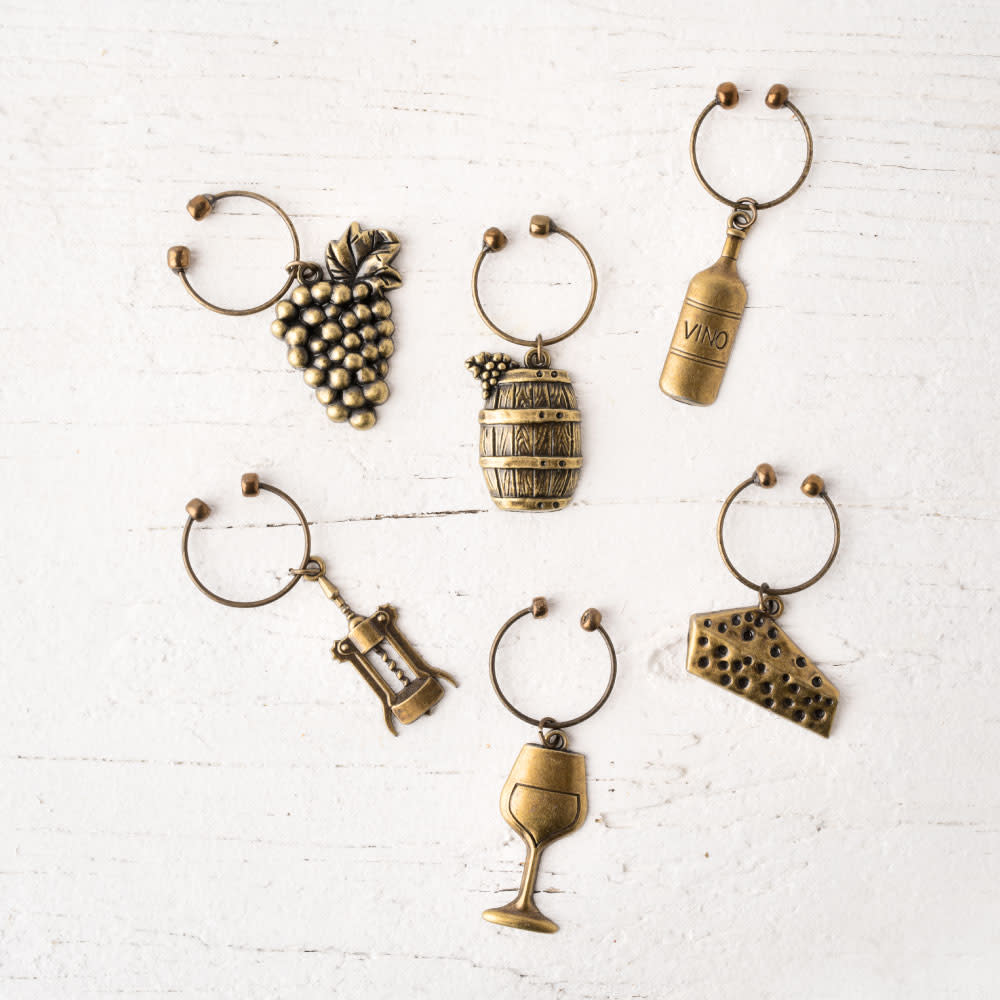 Twine Living Gold Vineyard Wine Charms - view 4