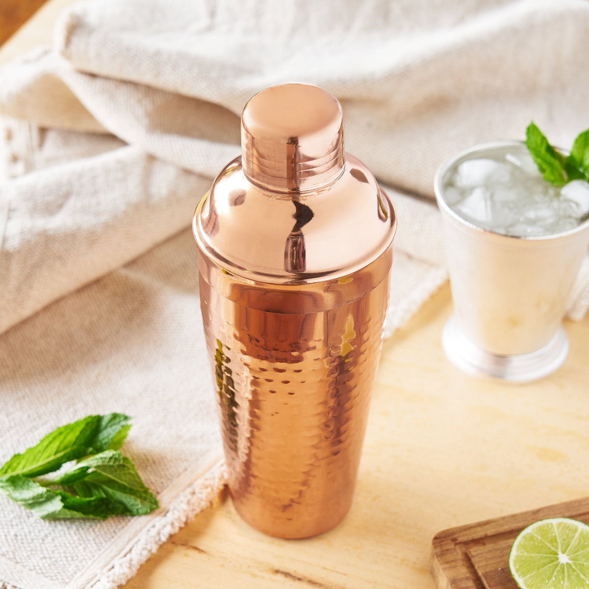 Twine Living Hammered Copper Cocktail Shaker
